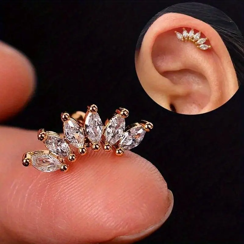 Copper Earrings Zirconia Studs Kc
