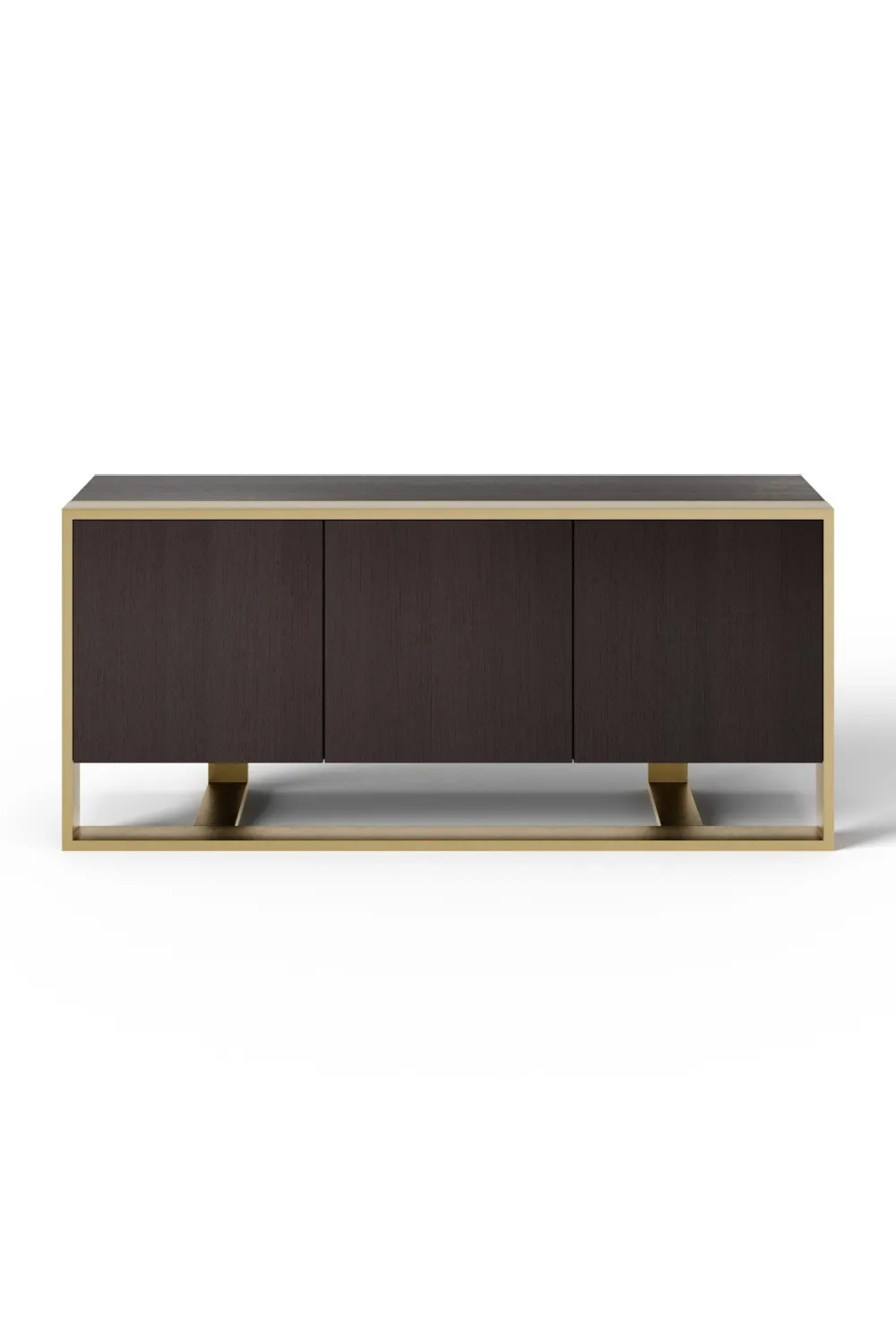 Wenge Veneer Three-Door Sideboard
