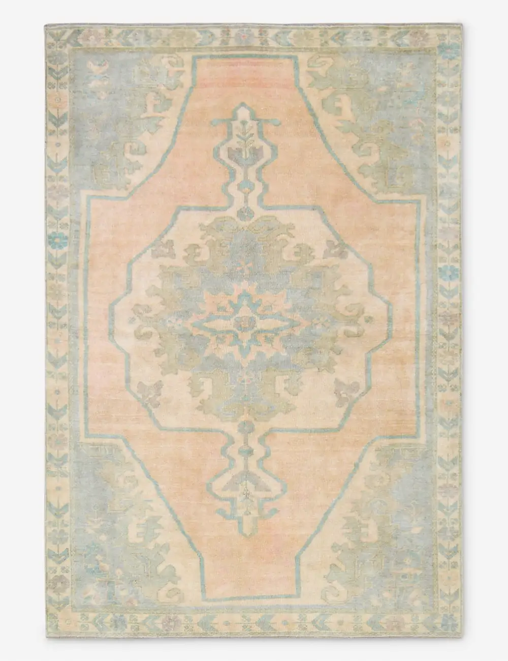 Warm Distinctive Vintage Inspired Turkish Inspired Hand Knotted Wool Area Rug