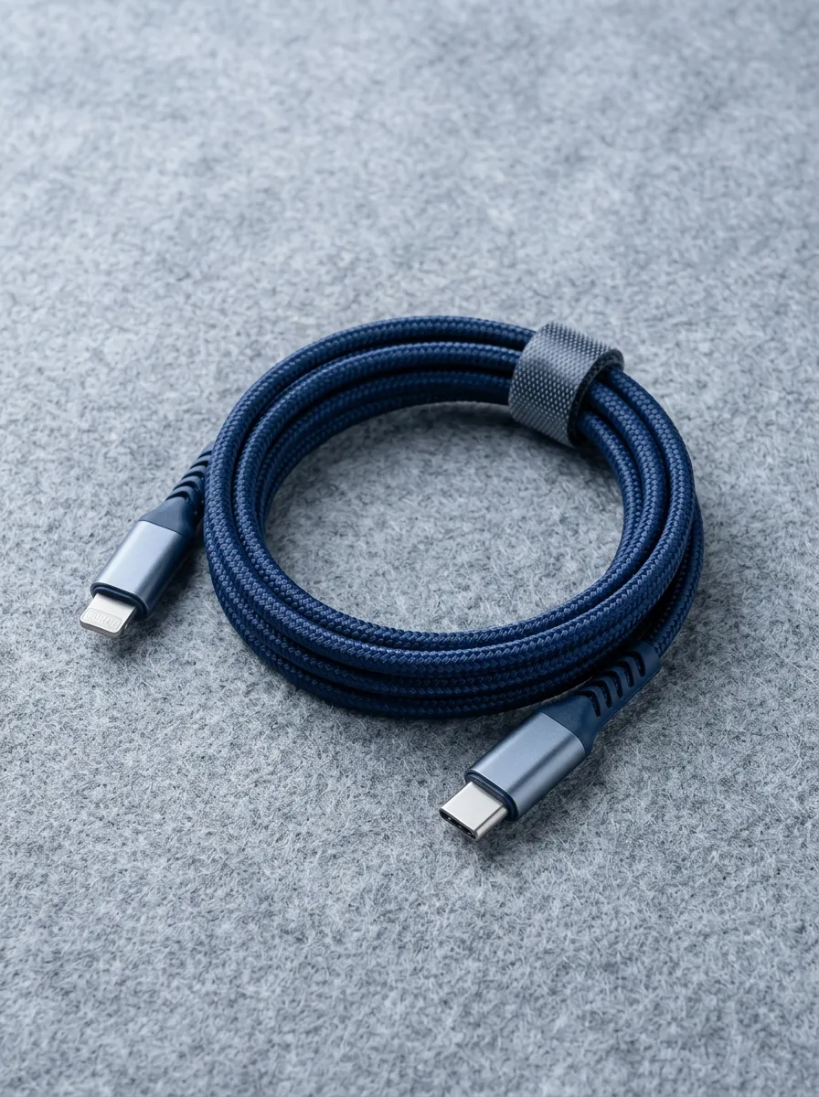 Navy Blue Braided USB-C Charging Cable