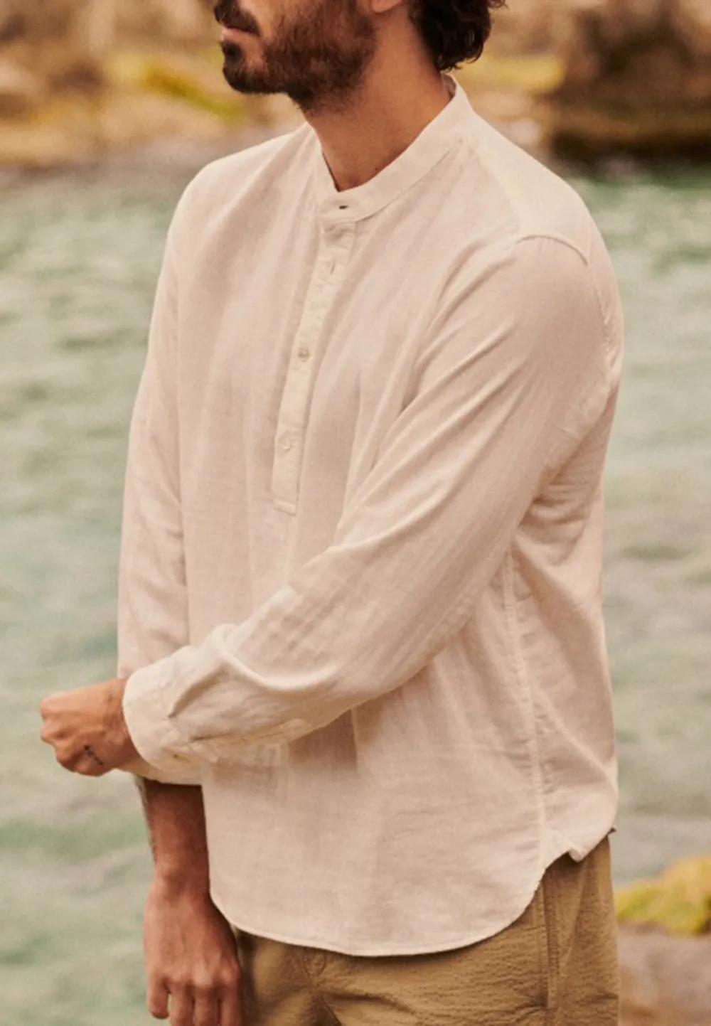 Navy Blue Cotton Linen Blend Regular Fit Shirt