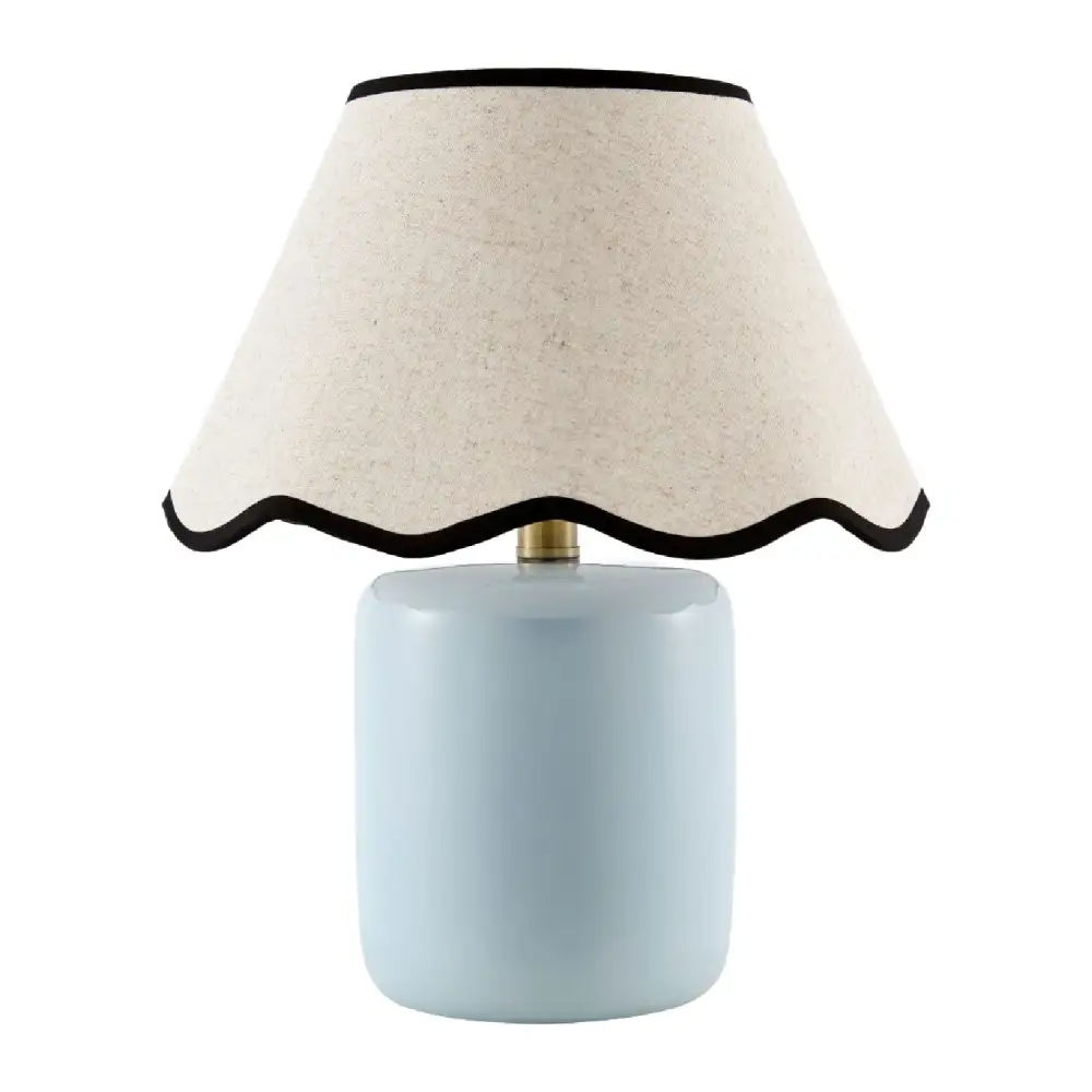Scalloped Linen Ceramic Table Lamp