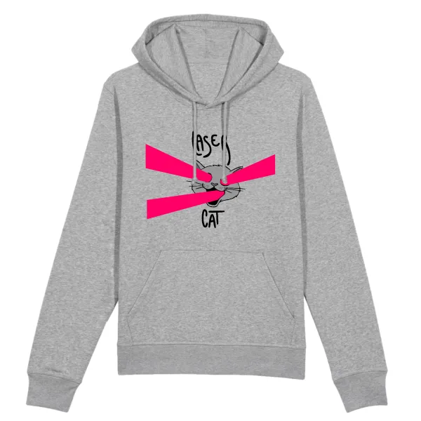 Laser Cat Graphic Pullover Hoodie