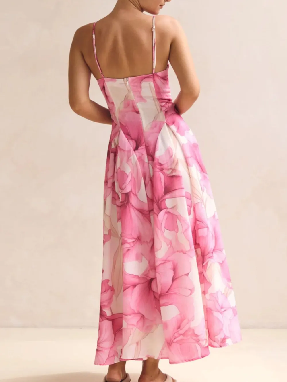 Spaghetti Spaghetti Strap Midi Dress