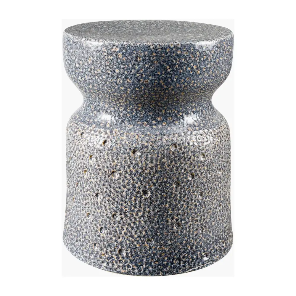 Textured Ceramic Hourglass Garden Stool