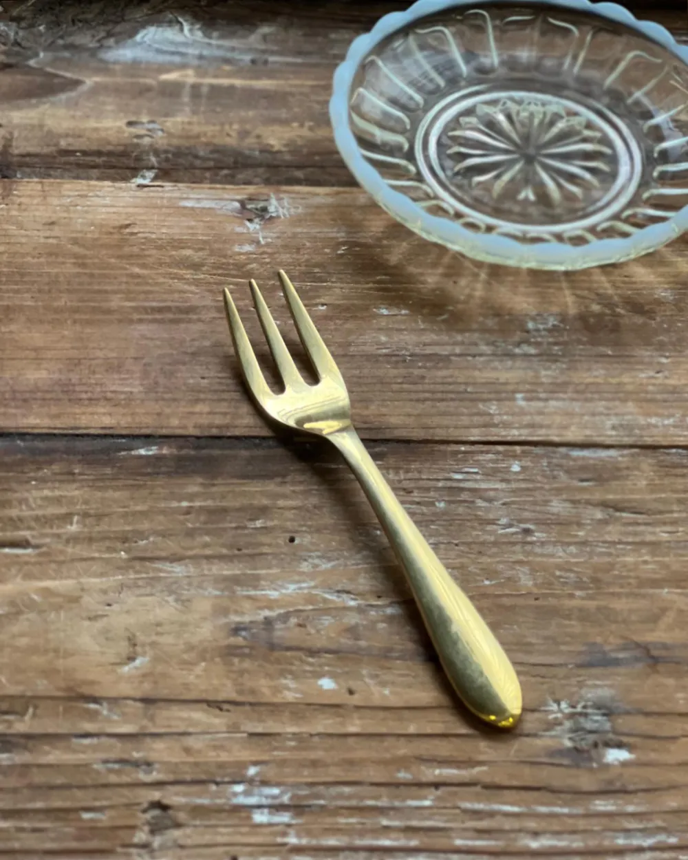 Thick Handle Brass Dessert Fork