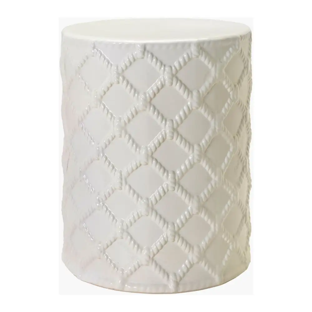 Lattice Patterned Ceramic Garden Stool