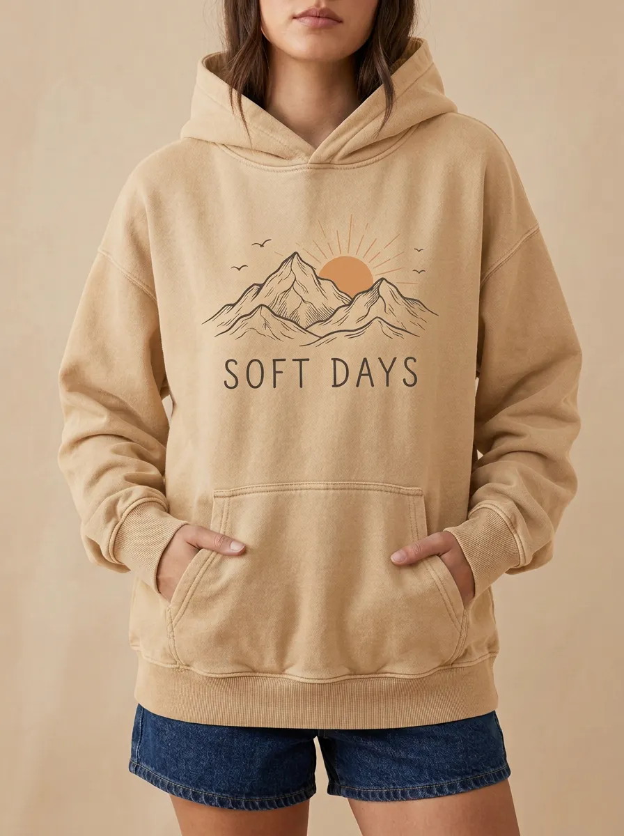 Relaxed Nature Soft Days Mountain Sun Hoodie