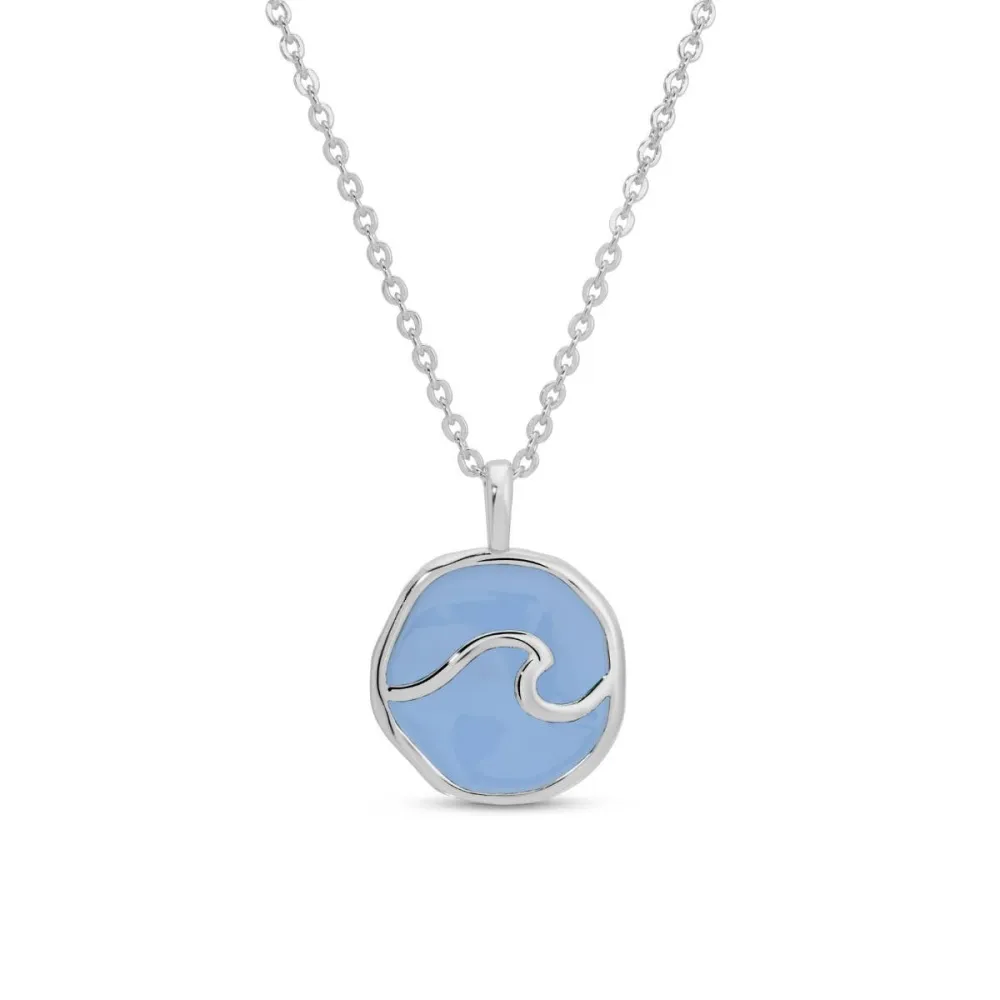 Tiny Wave Enamel Necklace