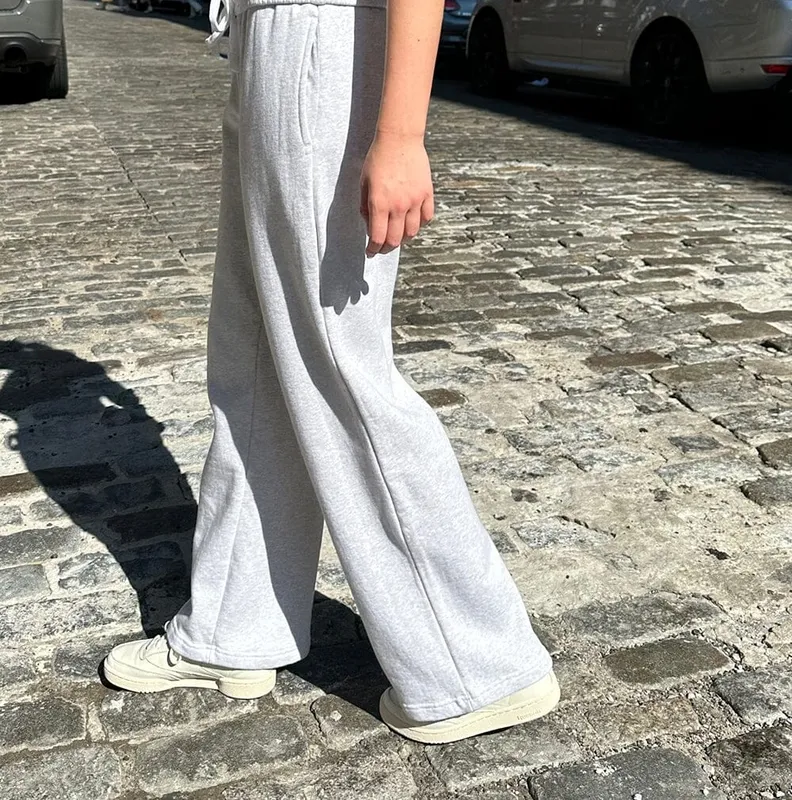 Silver Grey Waffle Sweatpants