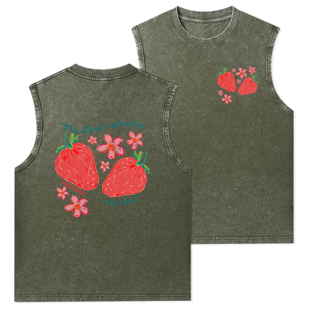 The Lord Refreshes My Soul Christian Washed Tank Top