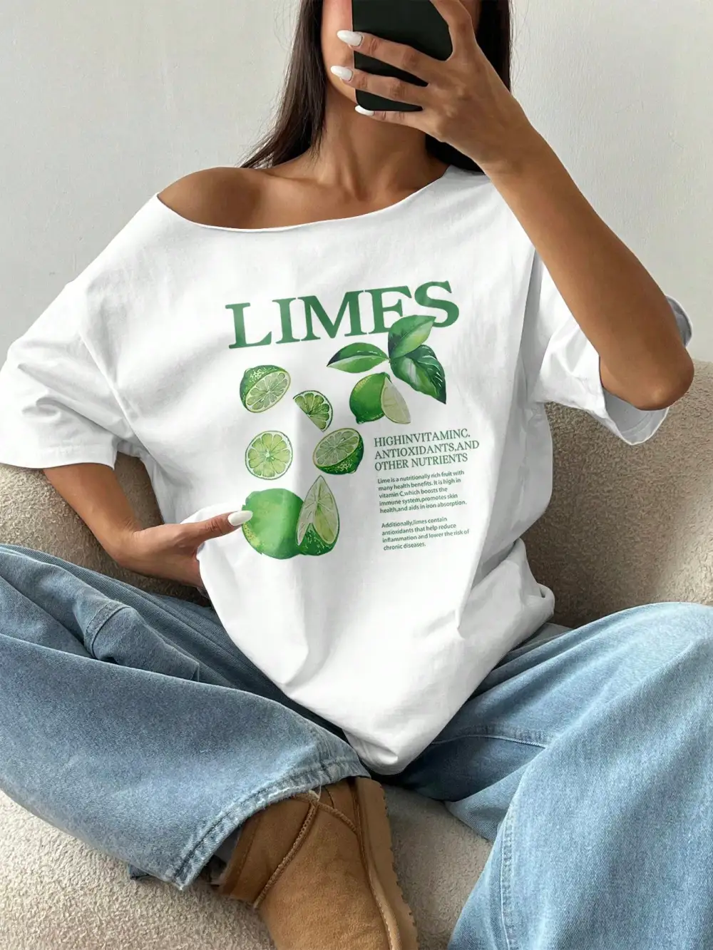 Limes Off Shoulder T-Shirt