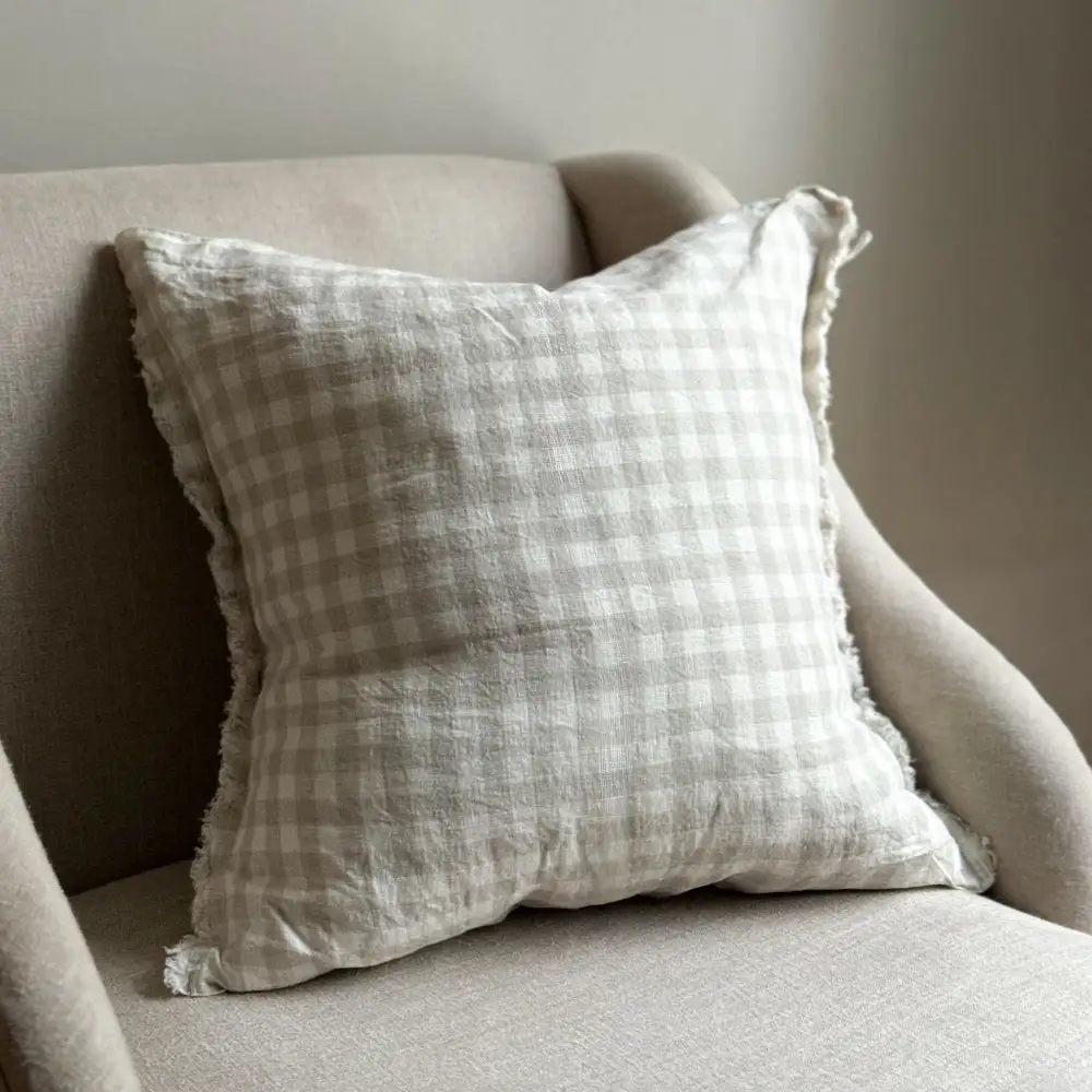 Layered Gingham Accent Cushion