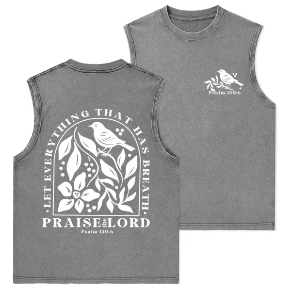 Let Everything That Has Breath Christian Washed Tank Top
