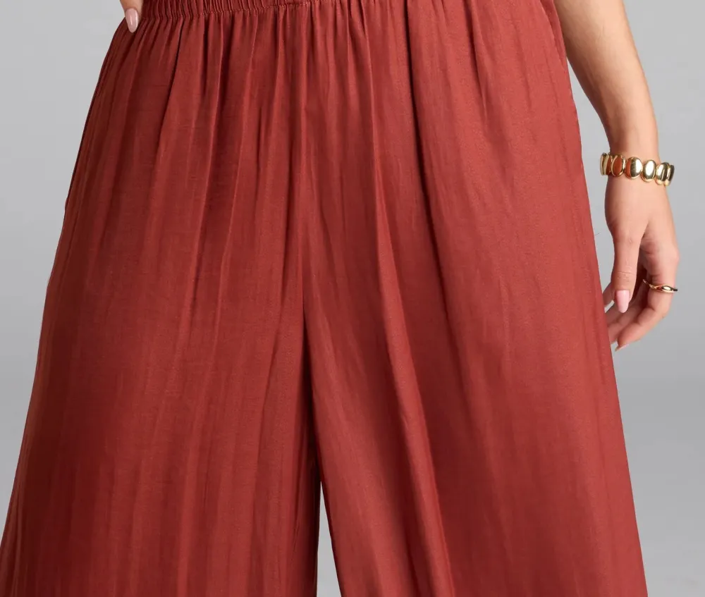 Satin Wide-Leg Pants