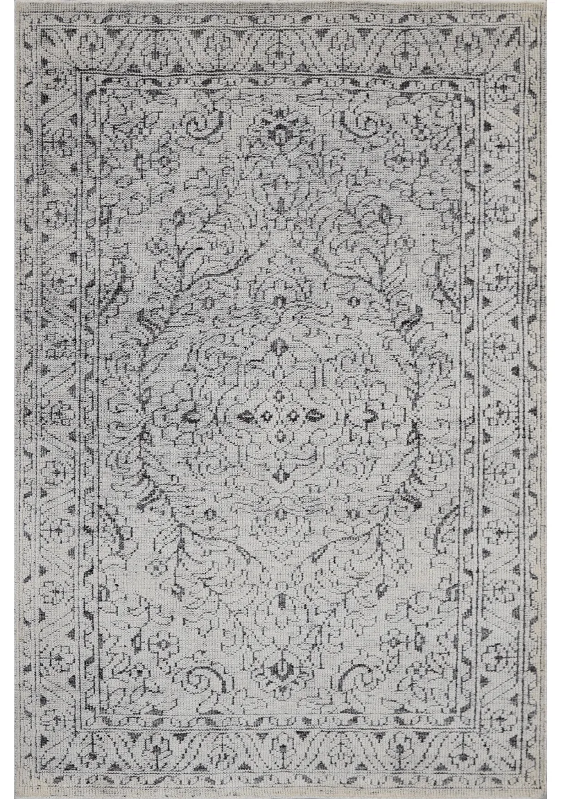 Hand Knotted Persian Inspired Textured Wool Area Rug