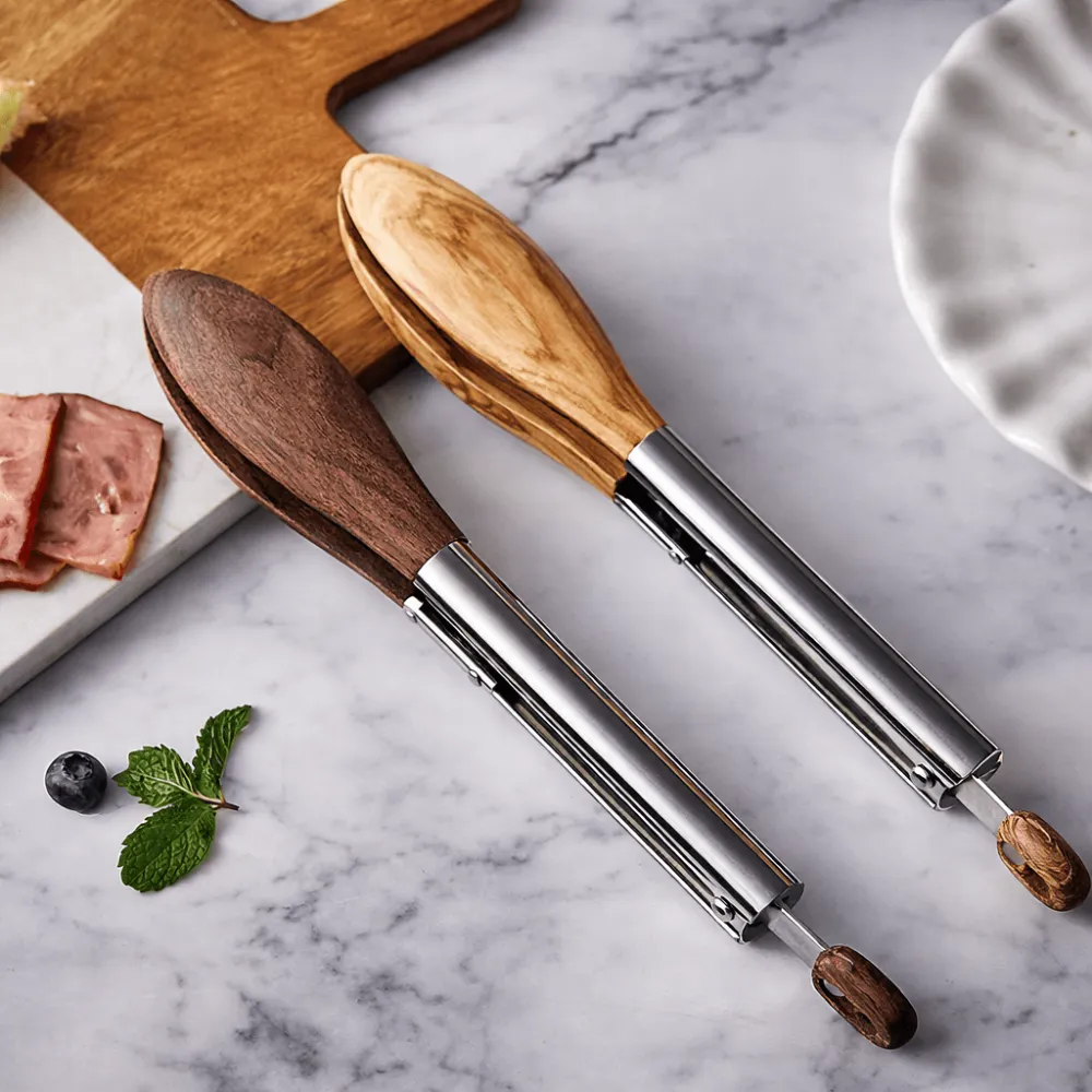 Walnut Handle Grill Tongs