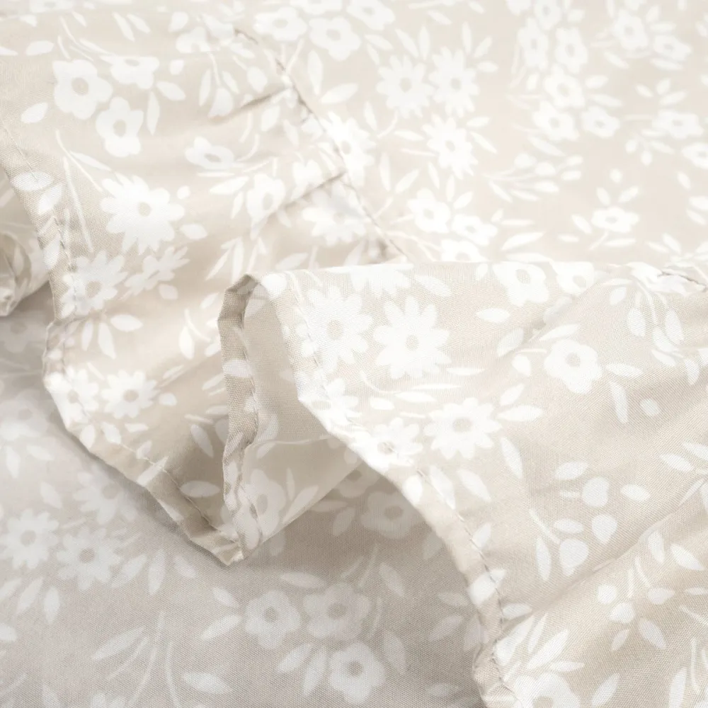Floral Ruffled Garden Sheet Bedding Set