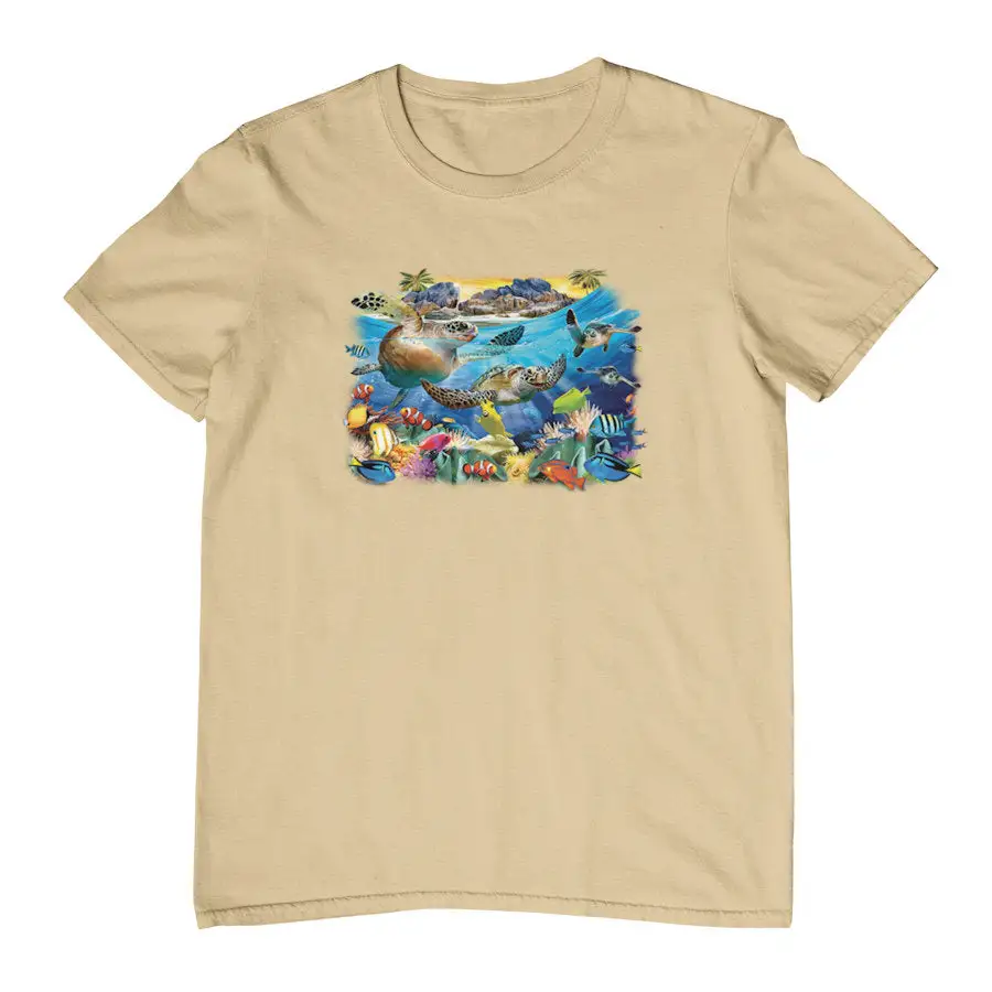 Cotton T-shirt with Turtle Coast Design