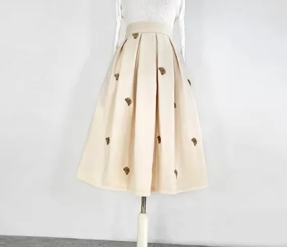 Simple Leisure Everyday Casual Embroidered Skirt