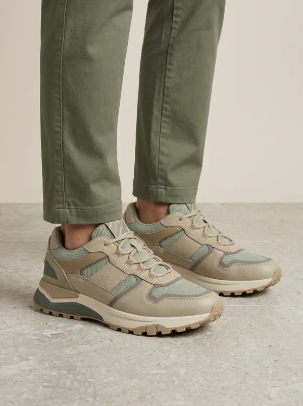 Unisex Casual Outdoor Paneled Print Sneakers
