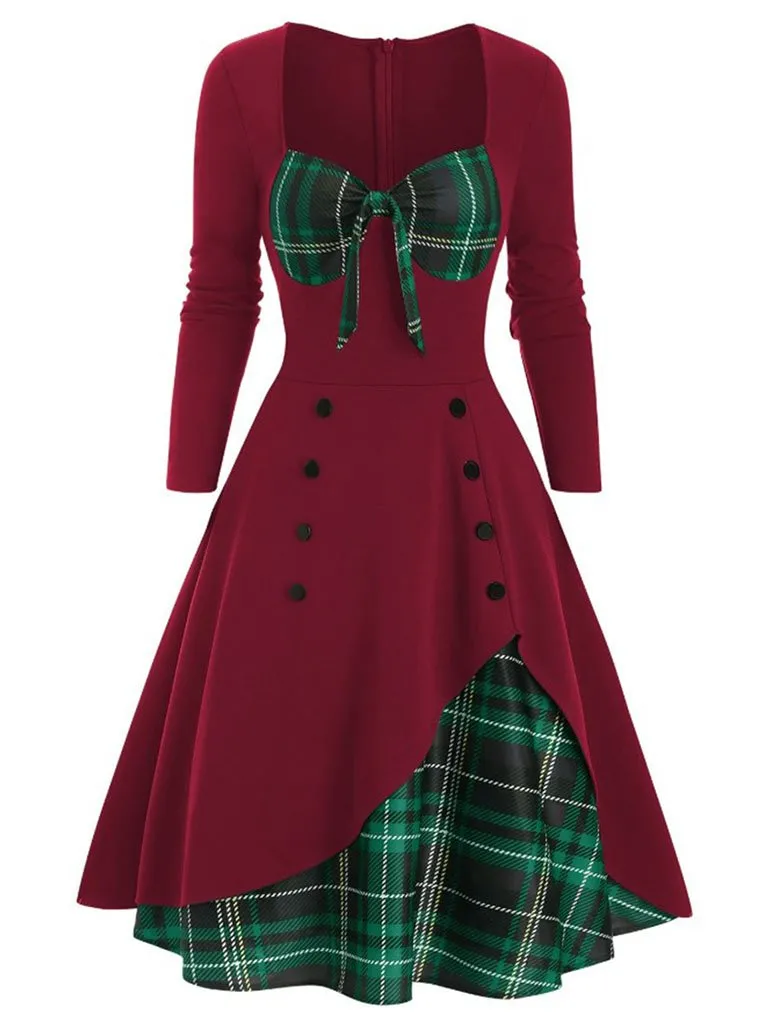 Layered Bow Swing Swing Dress