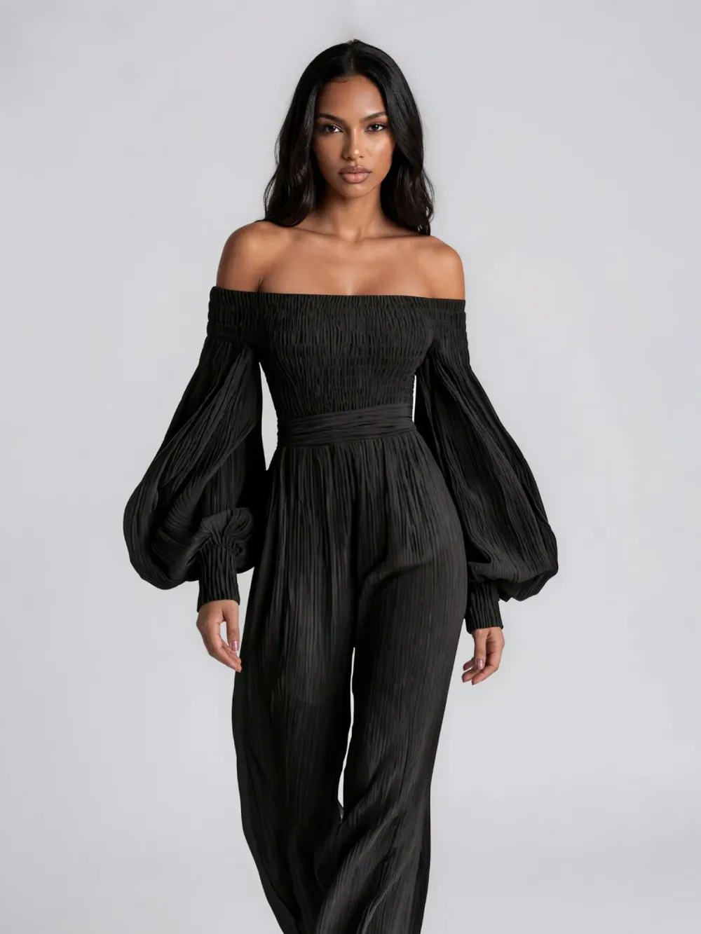 Genesis Balloon Sleeve Ruch Jumpsuit