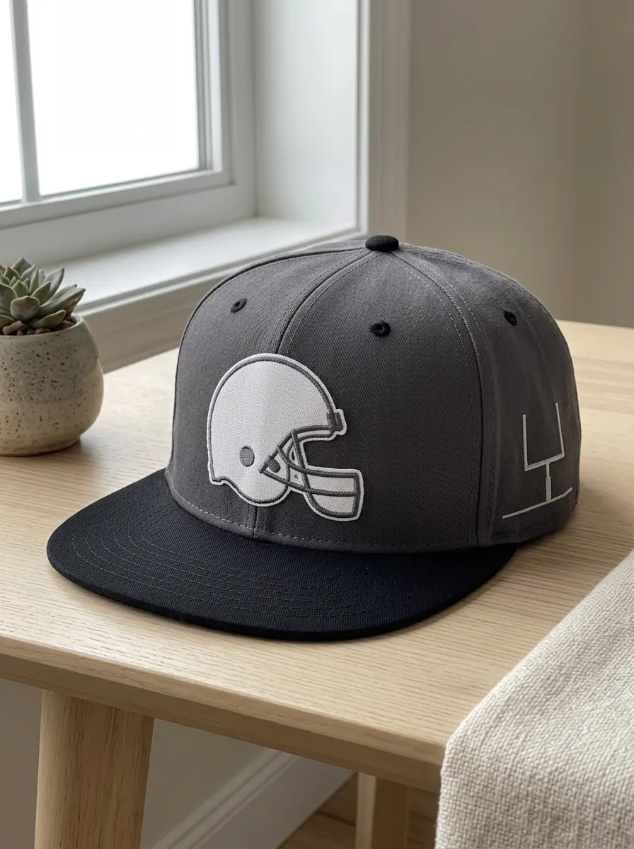 Men's Football Fan Helmet and Goalpost Embroidered Snapback Hat