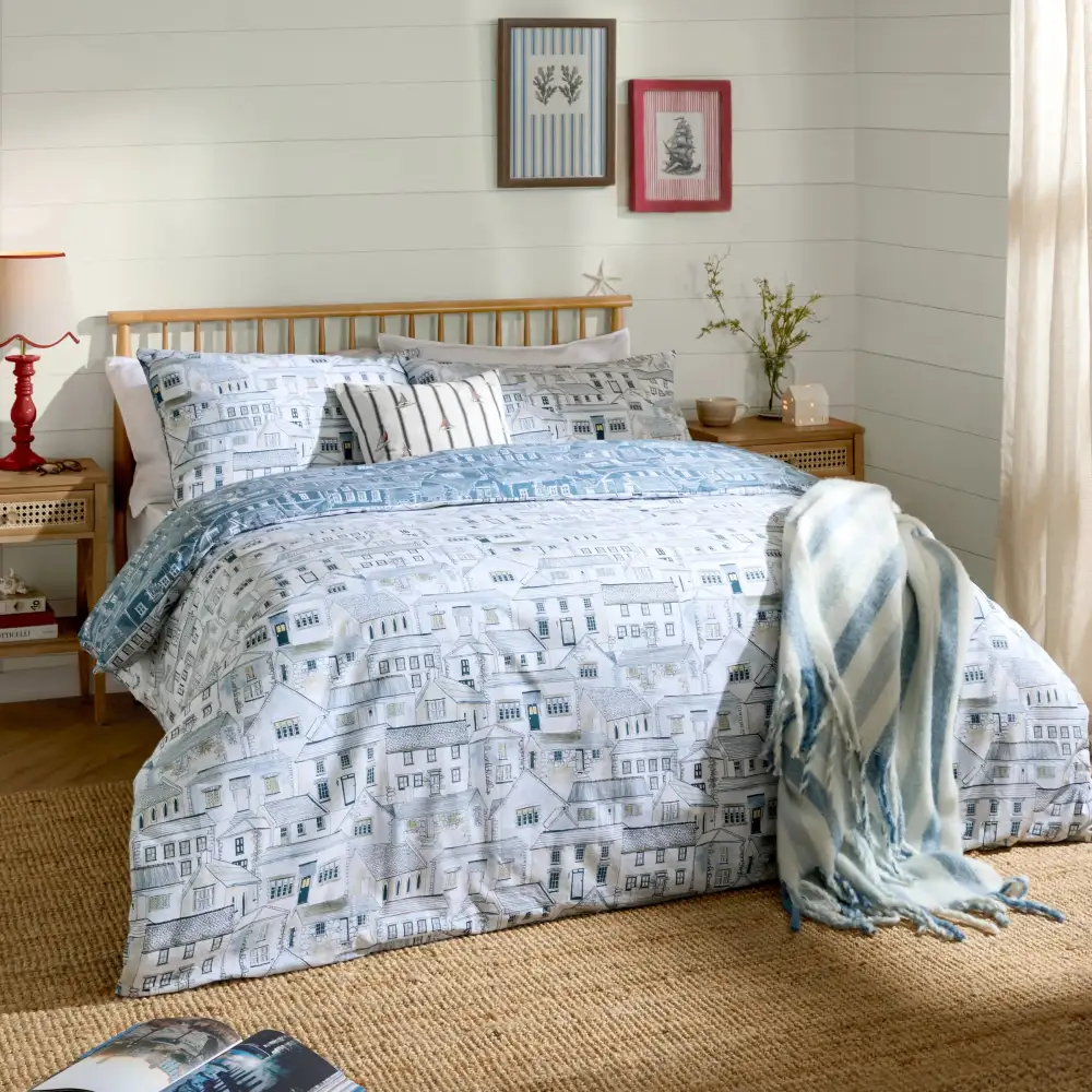Reversible Coastal Cotton Duvet Cover Set