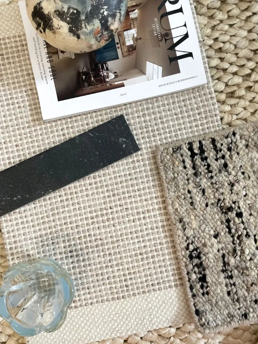 Wool Handwoven Flatweave Layered Area Rug