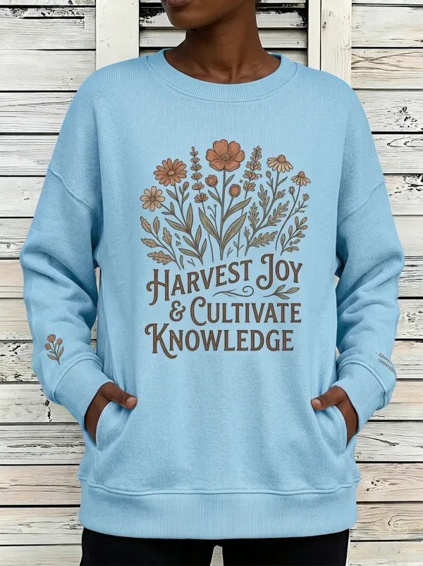 Harvest Joy Floral Quote Sweatshirt
