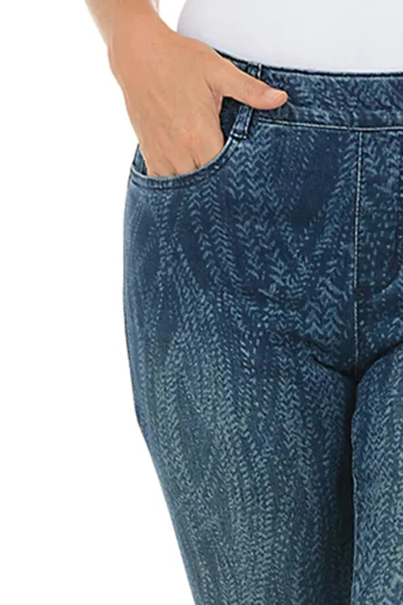 Pull-On Denim Ankle Pant