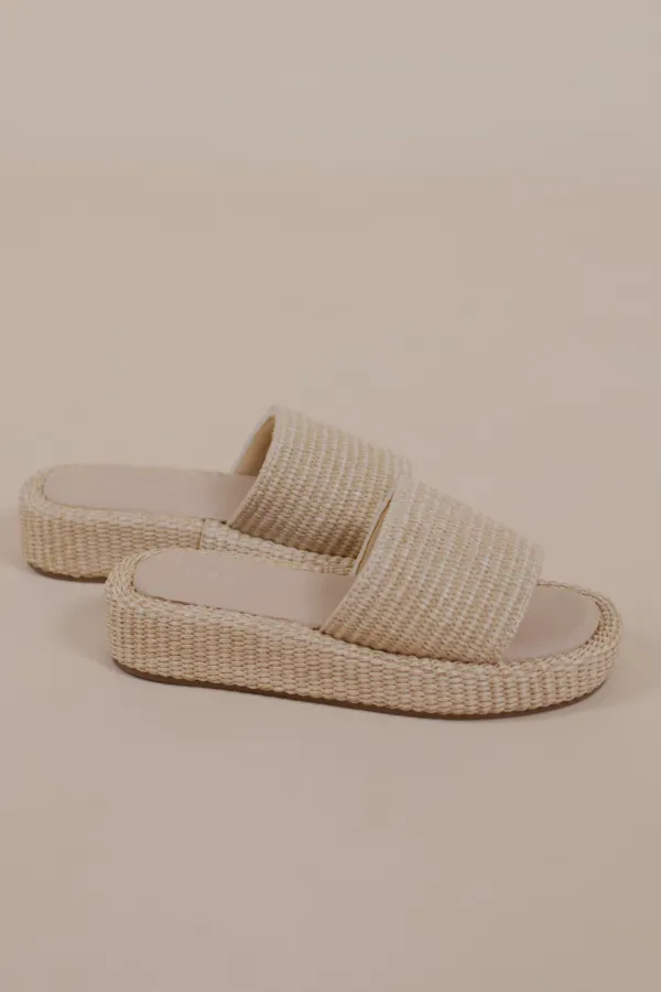 Platform Woven Flats Sandals