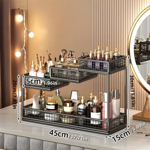 Multi-Tier Cosmetic Organizer with Transparent