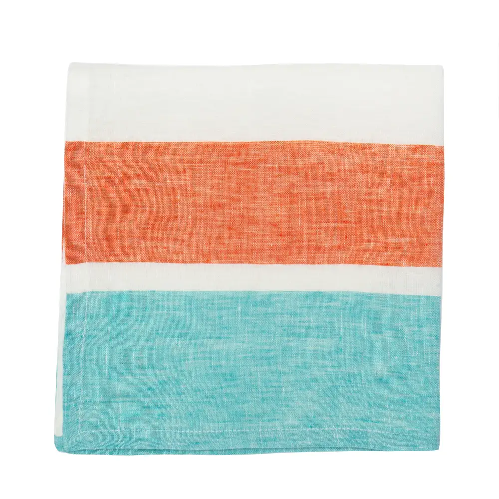 Softened Bold Stripe Linen Napkin Set