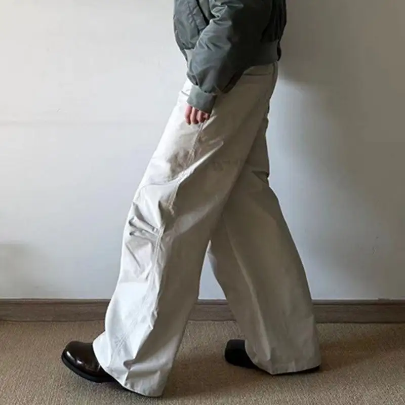 Women's Wide Leg Pleated Curved Cut Pants