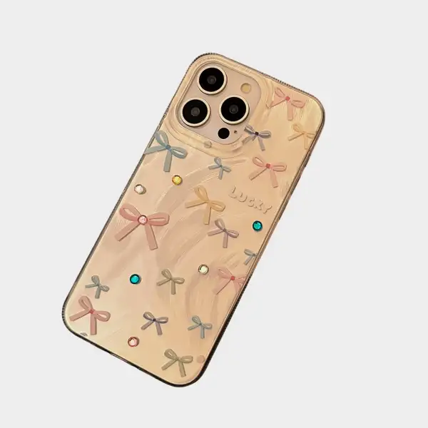 Bow Cat Textured Wave Phone Case