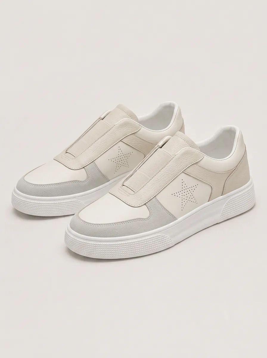 Men's Casual Minimalist Perforated Star Printed Sneakers