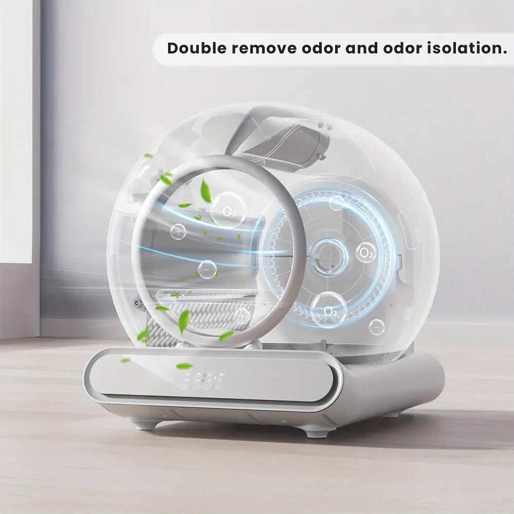 High-Tech Self-Cleaning Cat Litter Box with App Control, Cat Helper for Remote Litter Maintenance