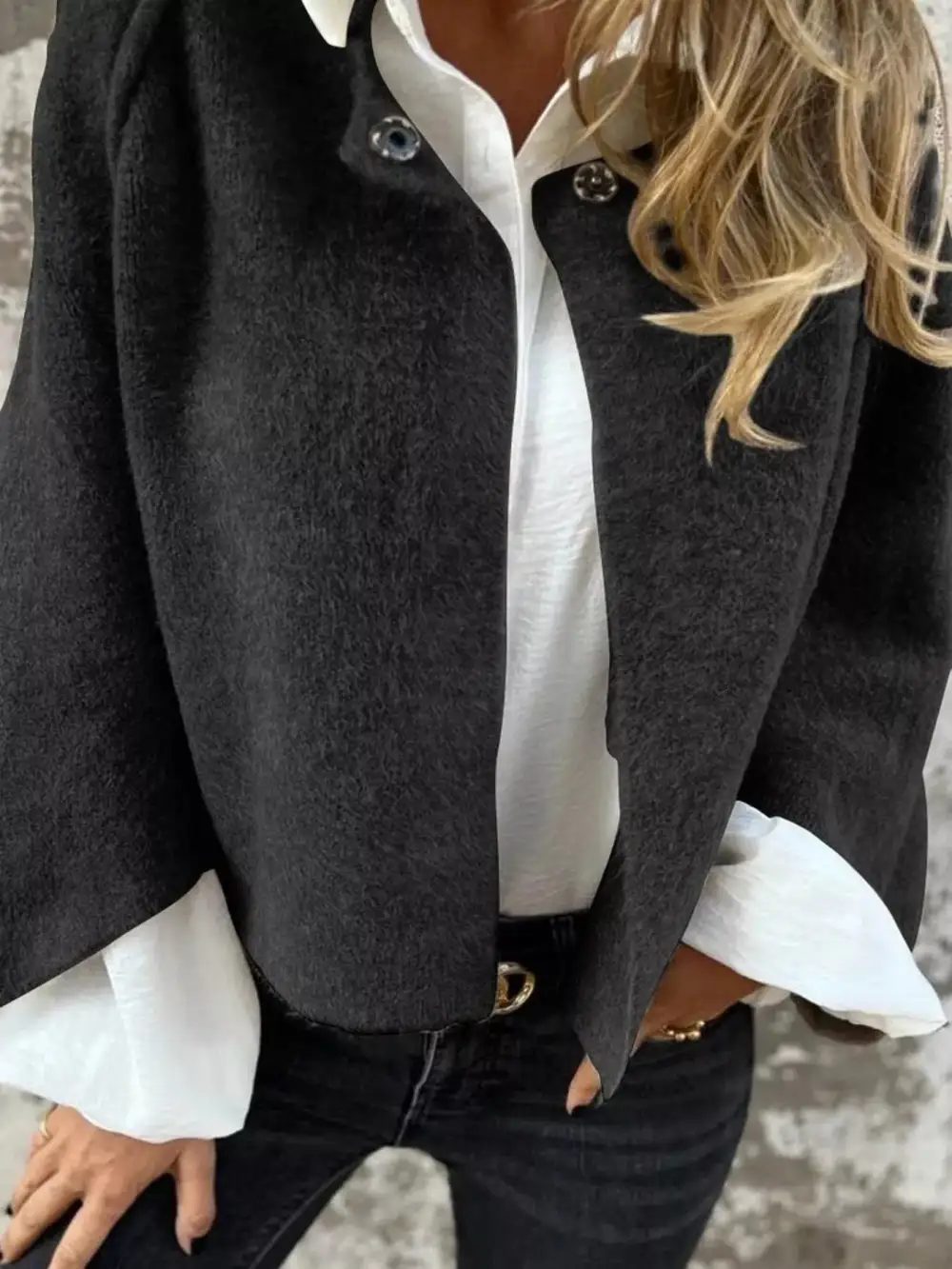 Full Size Dropped Shoulder Fuzzy Knit Cardigan Plus Size