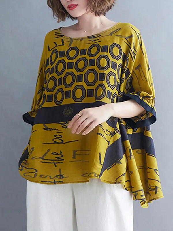 Printing Batwing Sleeve T-Shirt