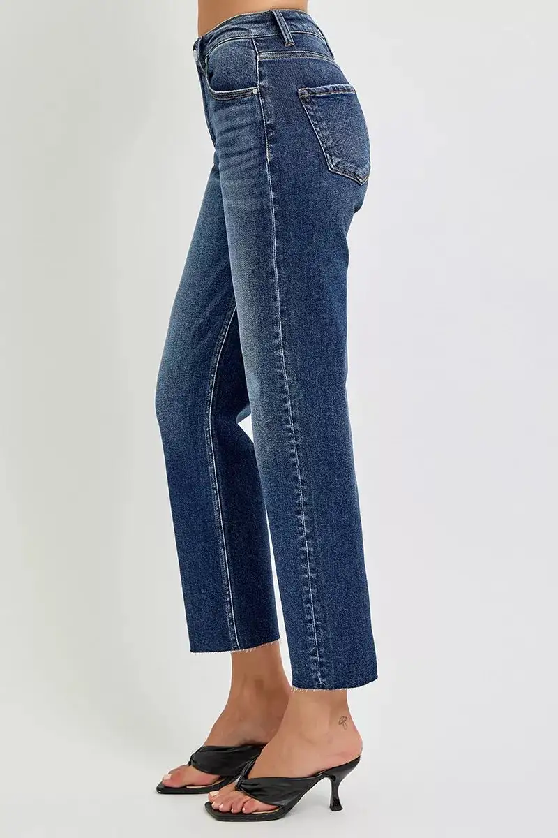 High Rise Slim Barrel Jeans