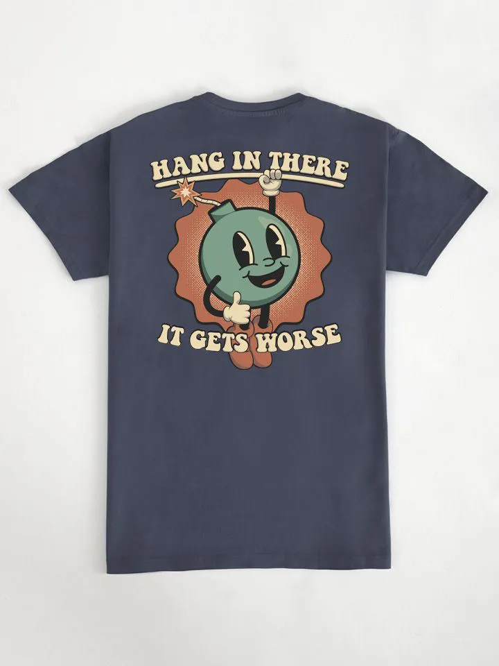 Cartoon Bomb Graphic Navy Blue T-Shirt