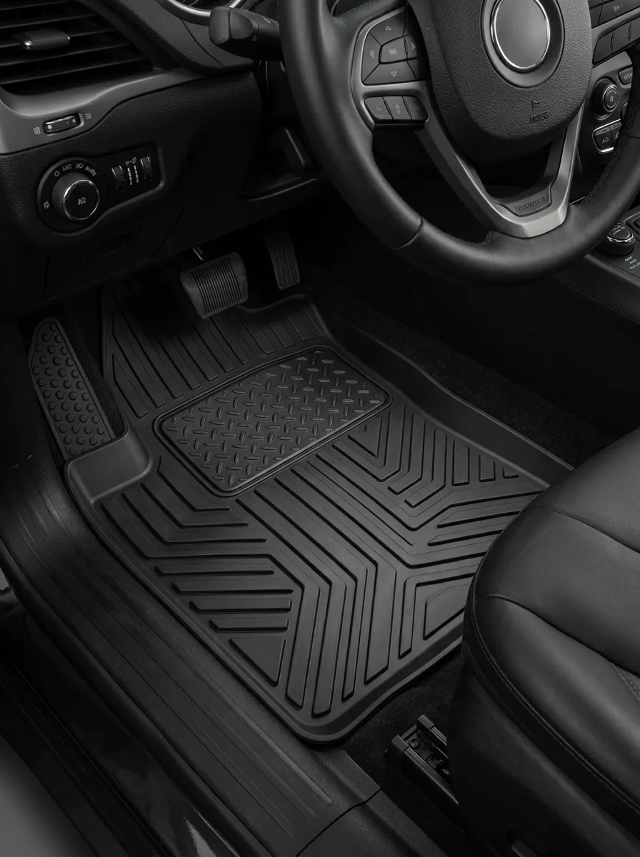 Diamond Plate Pattern Rubber Vehicle Floor Mat
