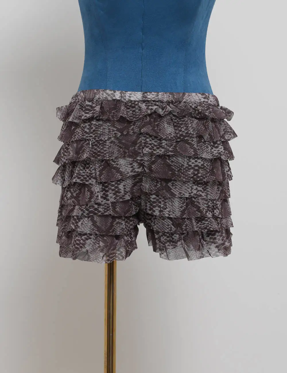 Tiered Mesh Ruffle Boho Elastic Waist Mini Shorts