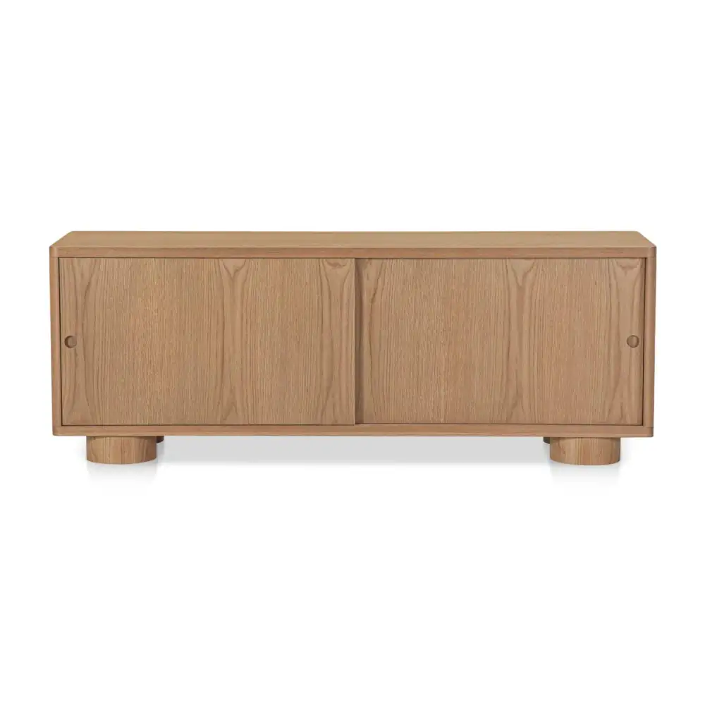 Oak Sliding-Door Media Unit