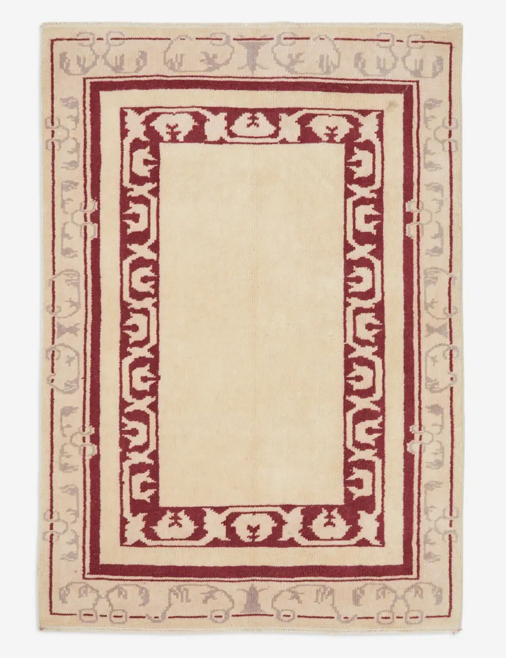 Warm Turkish Inspired Hand Knotted Wool Area Rug