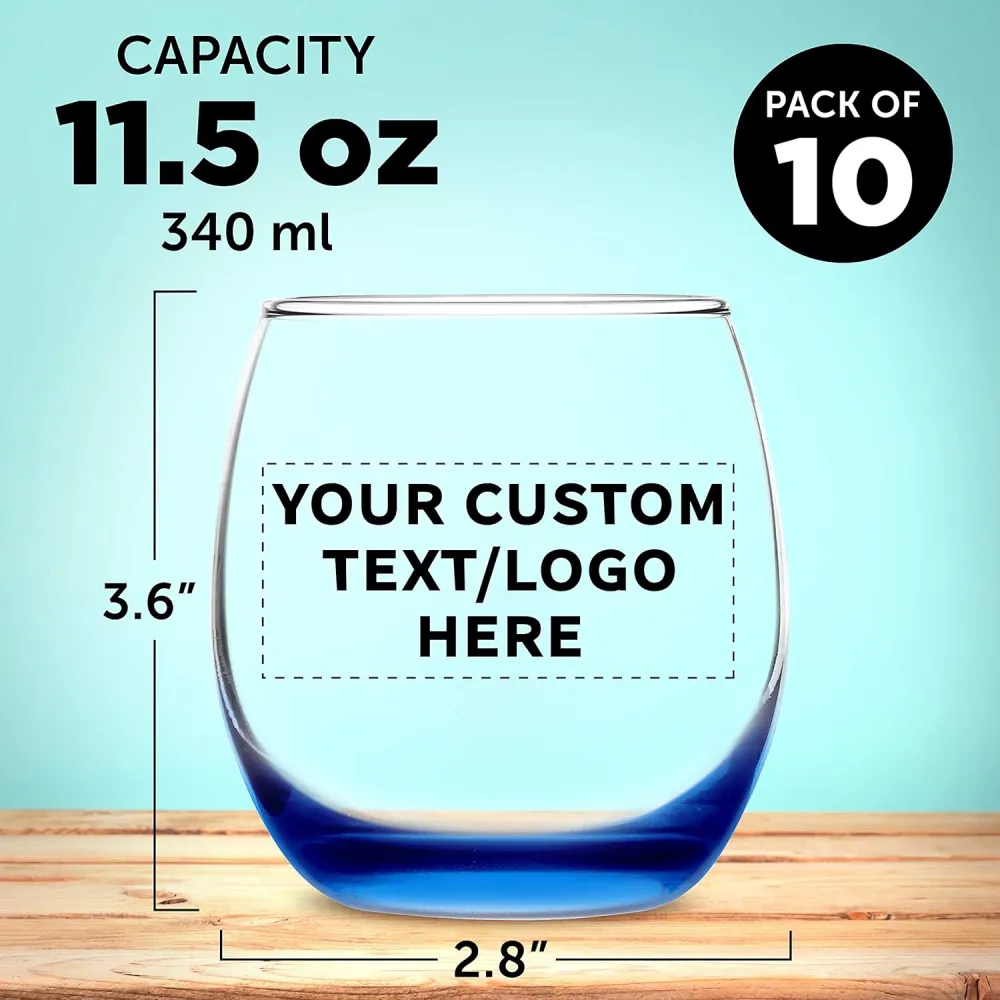 Custom Stemless Wine Glasses