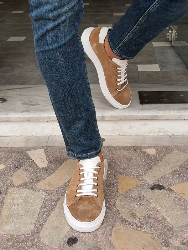 Leather Low-Top Suede Sneakers