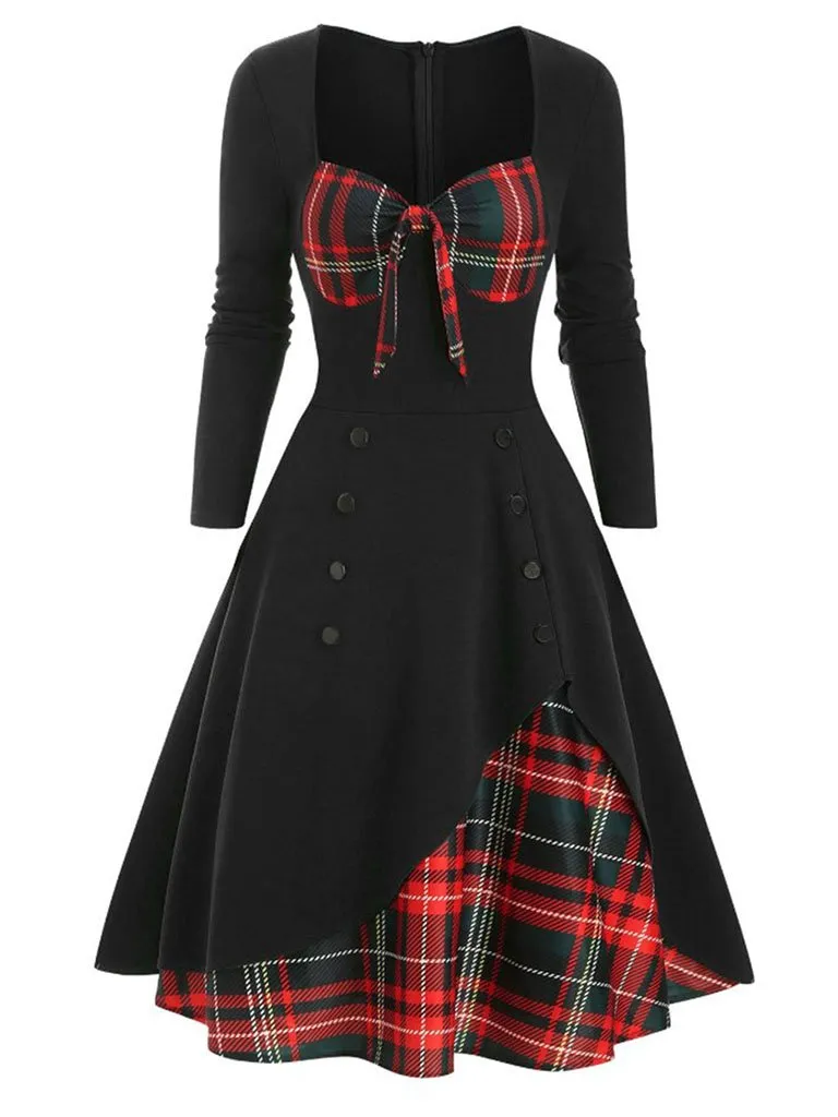 Layered Bow Swing Swing Dress